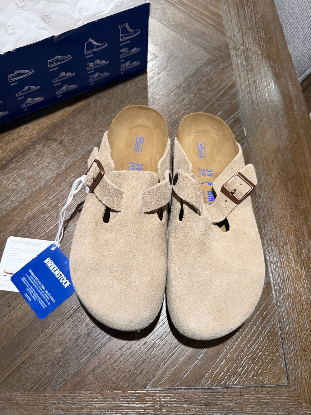 New in Box Unisex Birkenstock Boston Suede Slip-On Clogs Sz 39 - Picture 6 of 8